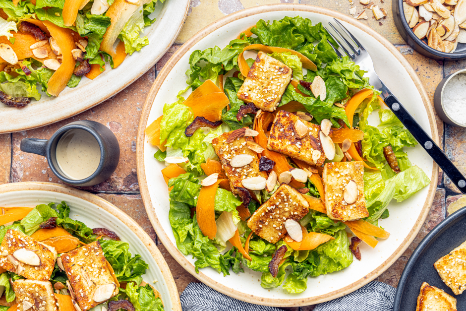 Glazed Halloumi, Carrot & Date Salad