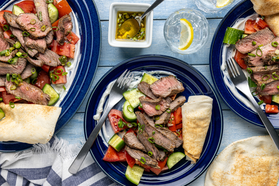 Quick Greek Mezze Steak Platter
