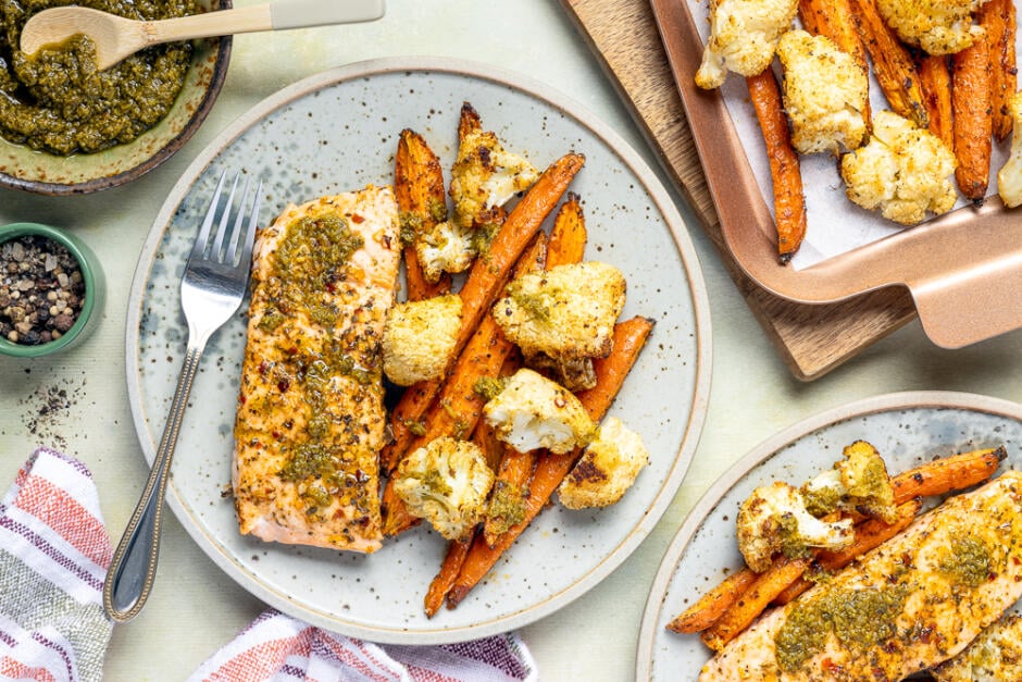Chimichurri Salmon Traybake