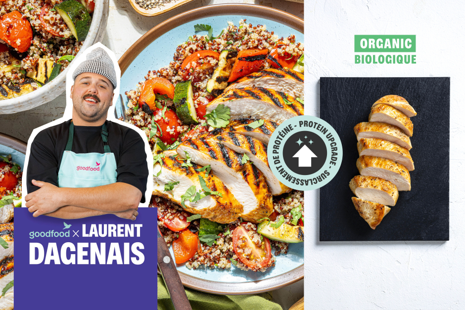 Surclassement de protéine | Goodfood x Laurent Dagenais: Poitrines de poulet BIO miel-lime sur le BBQ