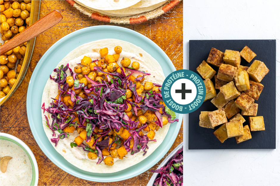 Protein Boost | Spicy Salsa Verde Tofu, Roasted Chickpea & Squash Tacos
