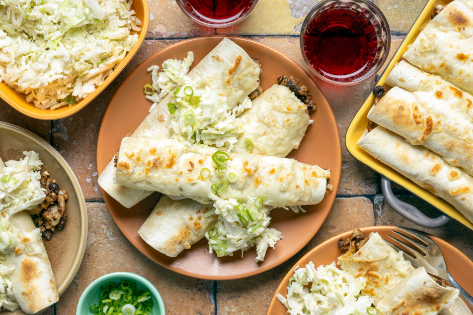 Cheesy Cauliflower & Black Bean Taquitos