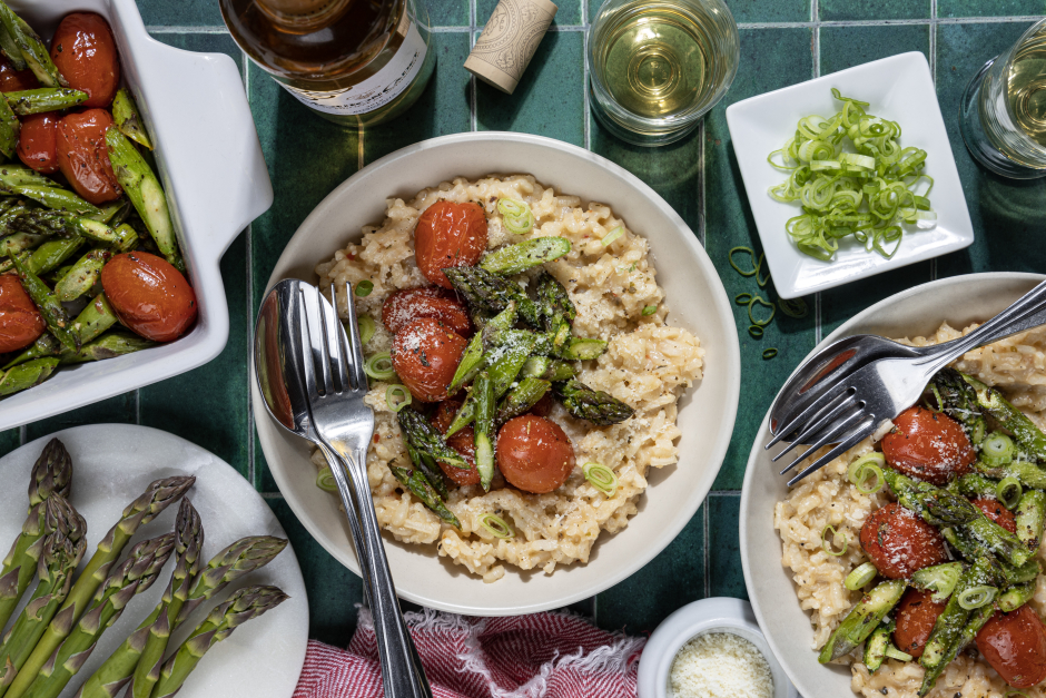 Roasted Cherry Tomato & Asparagus Risotto