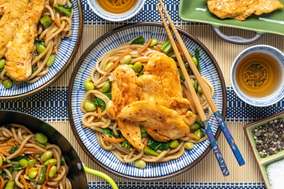 Quick Hoisin-Ginger Chicken Noodles