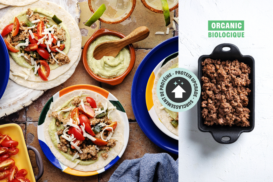 Protein Upgrade | ORGANIC Beef & Poblano Tacos