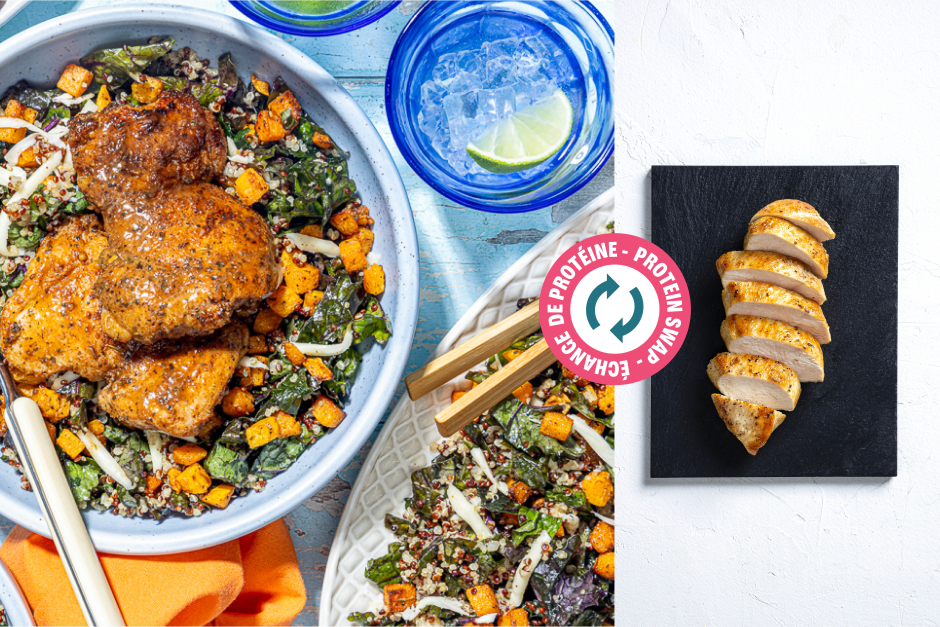 Échange de protéine | Bols des récoltes aux poitrines de poulet