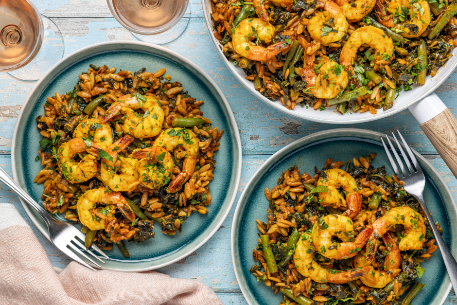 Shrimp & Orzo Skillet Supper