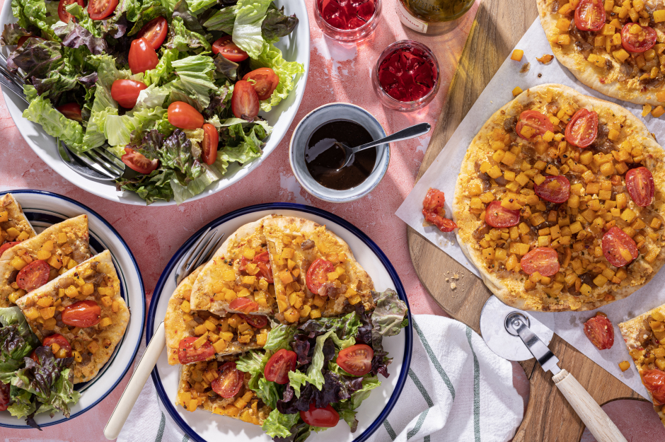 Caramelized Onion, Ricotta & Squash Flatbreads