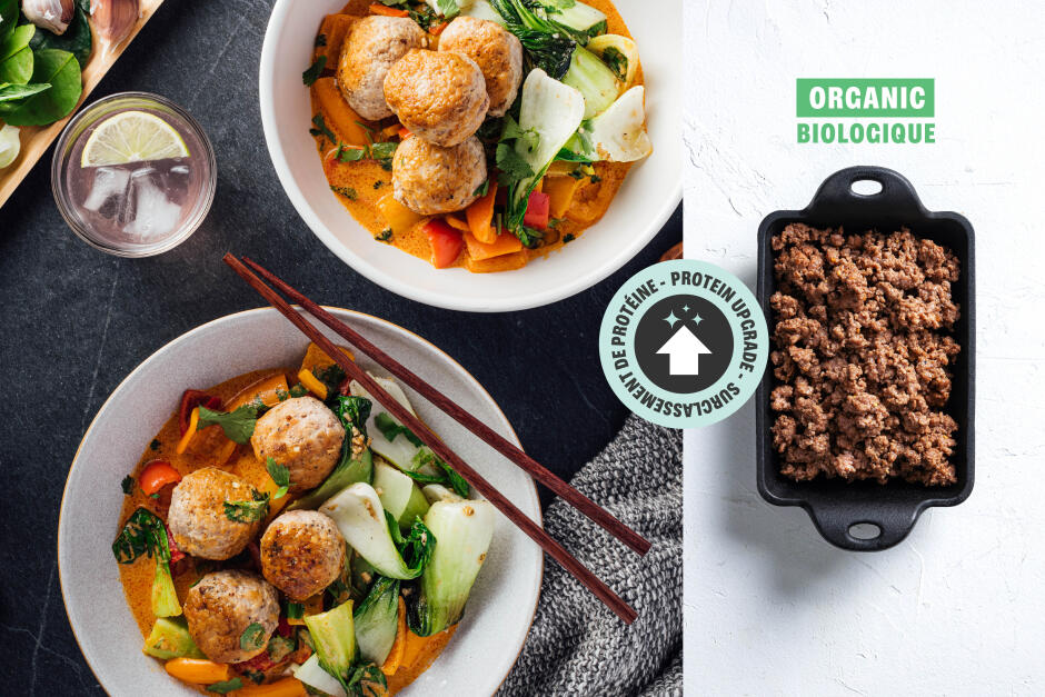 Protein Upgrade | ORGANIC Beef Meatballs in Spicy Red Curry