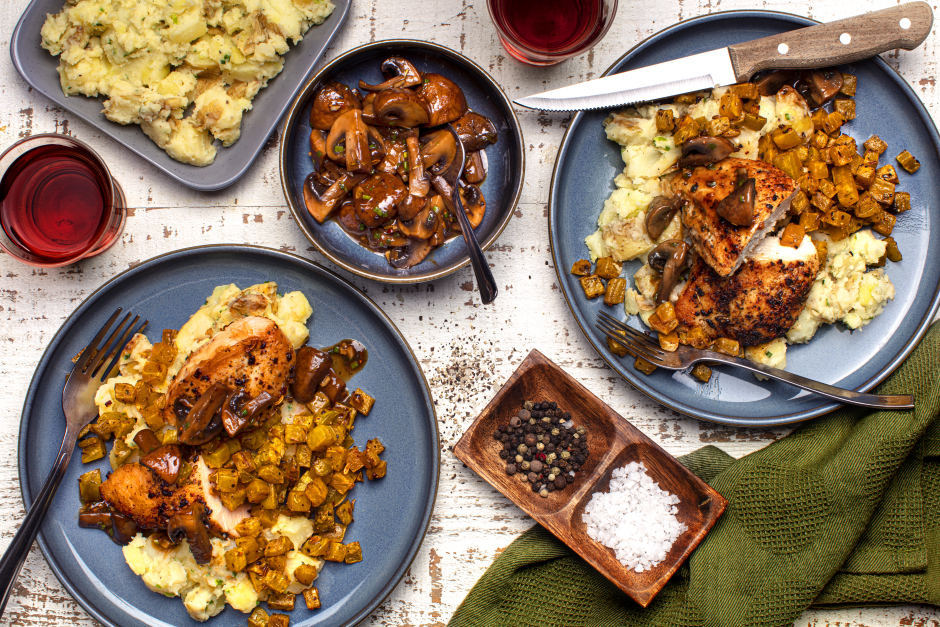Chicken Breasts Forestière with Sautéed Mushrooms
