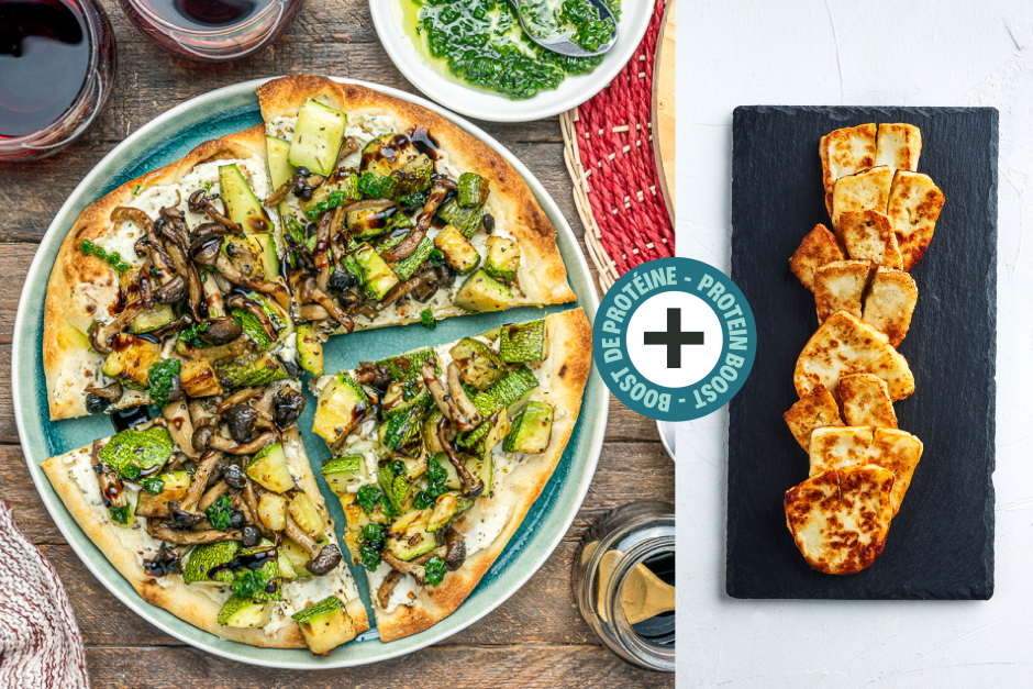 Protein Boost | Halloumi, Shimeji & Heirloom Zucchini Flatbreads