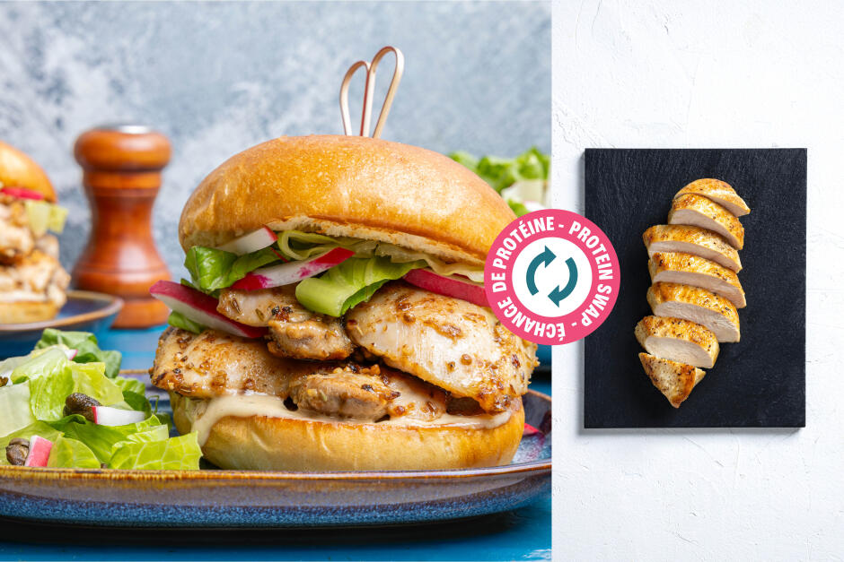 Protein Swap | Miso Caesar Chicken Breast Burgers