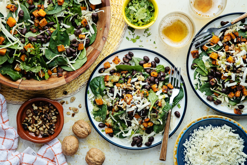 Black Bean, Cotija Cheese & Butternut Squash Salad