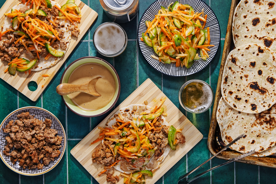 Speedy Ground Pork Bánh Mì Tacos