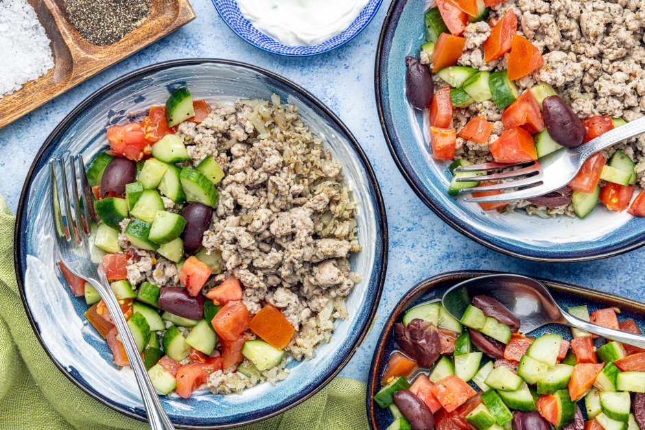 Ground Pork Shawarma Bowls