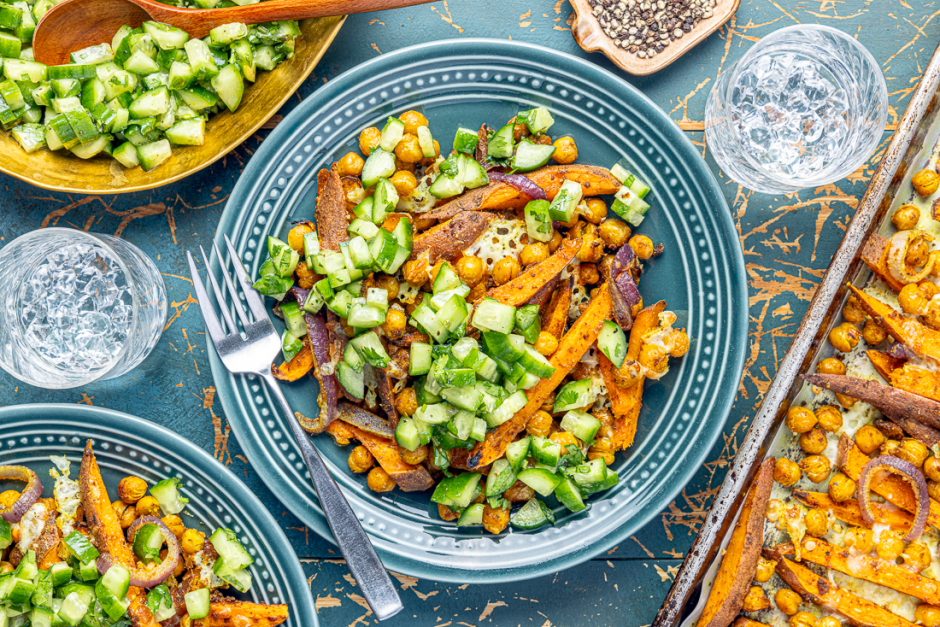 Cheesy Chana Masala Sheet Pan