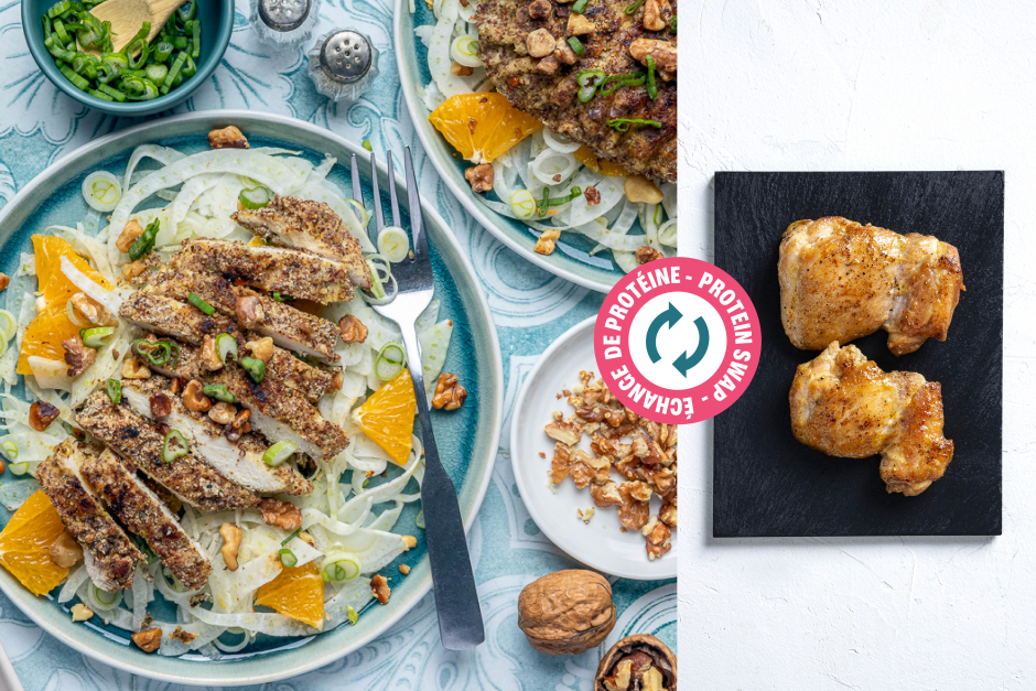 Protein Swap | Baked Almond Flour Chicken Thigh Schnitzel