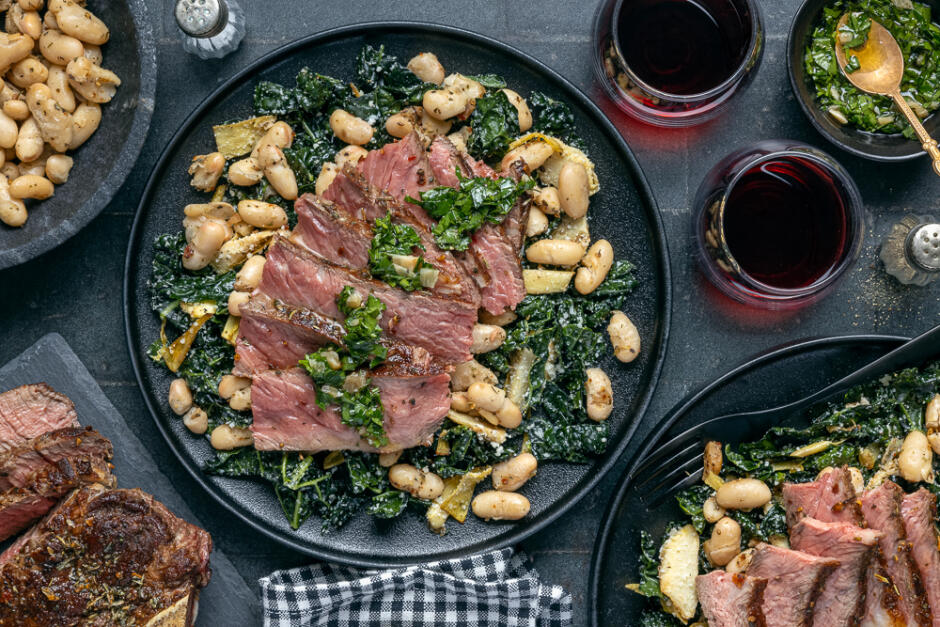 Steak porterhouse à la florentine