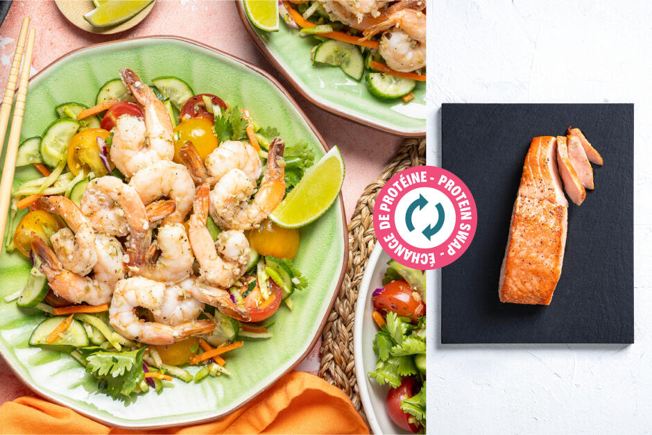 Protein Swap | Grilled Lemongrass Salmon Salad