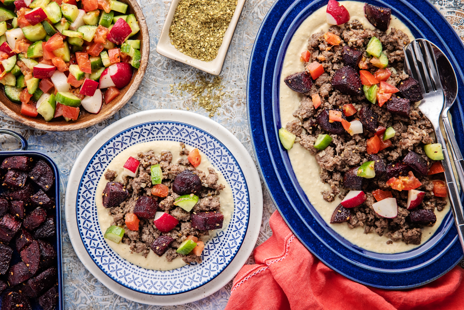 Carb-Wise: Spiced Ground Beef Middle Eastern-Style Platter