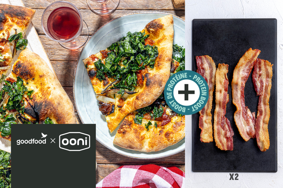 Boost de protéines | Goodfood x Ooni: Pizzas au fromage de chèvre et bacon fumé double