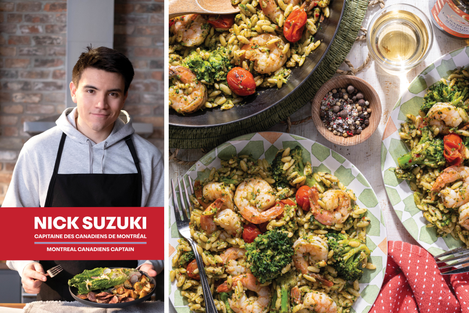 Nick’s Pick | Lemony Shrimp & Basil Pesto Orzo