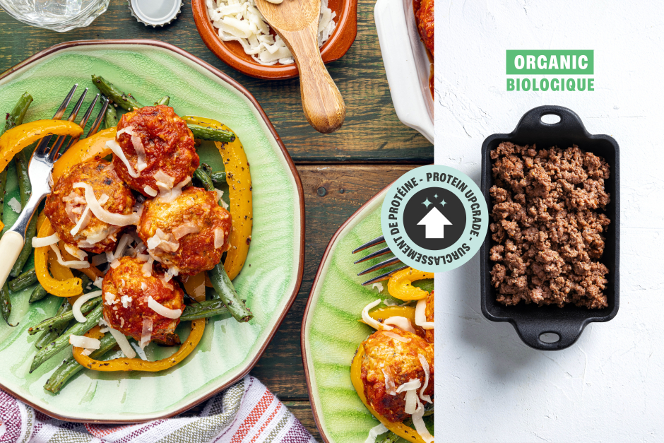 Protein Upgrade | Keto: ORGANIC Beef & Mozzarella Meatballs Alla Pizzaiola