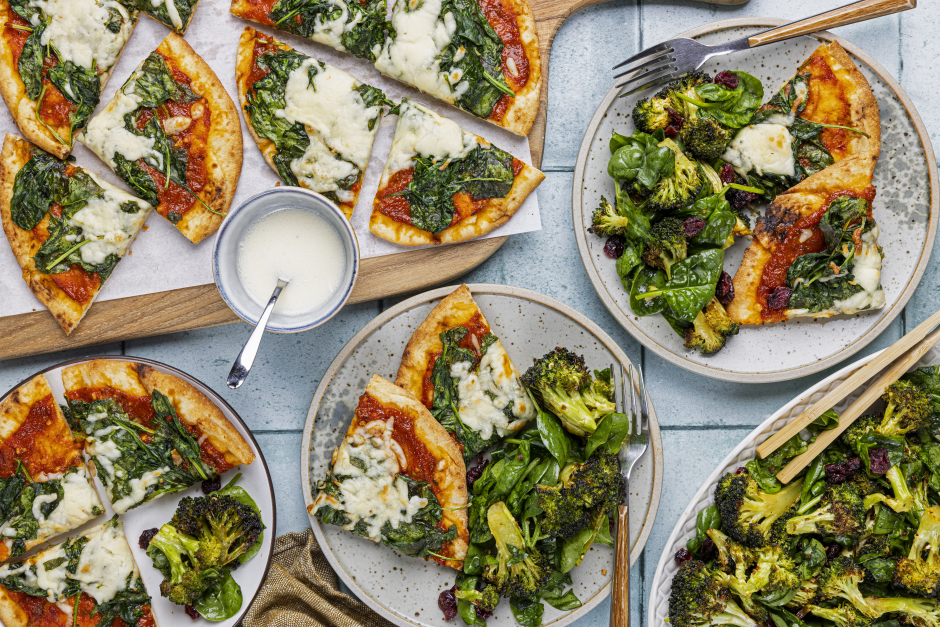 Cheesy Greens Flatbreads