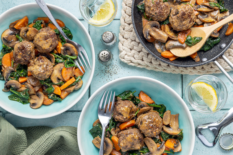 Sain + Sensé: Boulettes de bœuf Stroganoff en sauce crémeuse