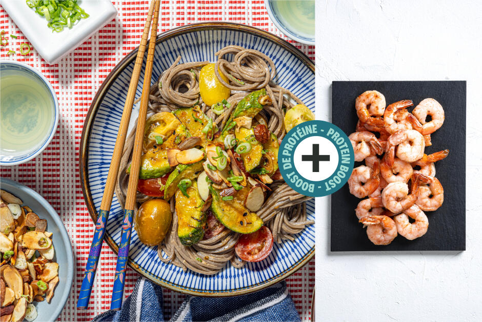 Protein Boost | Summery Soba Noodle Bowls with Shrimp