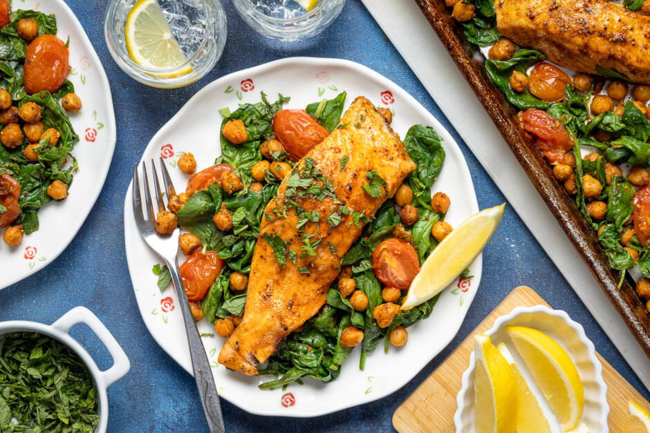 North African Roasted Salmon Platter