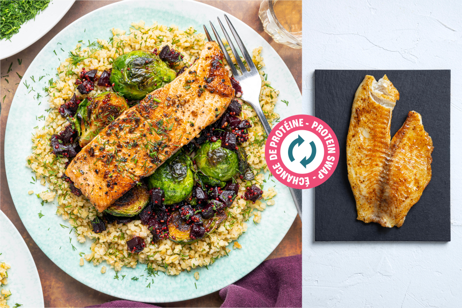 Protein Swap | Sweet Maple Tilapia over Fresh Dill Bulgur