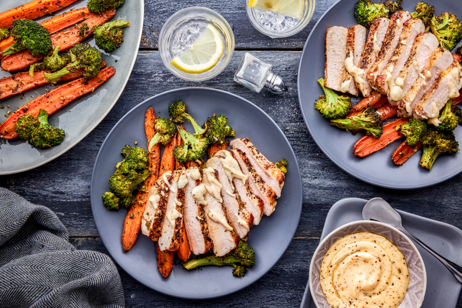 Carb-Wise: Italian-Spiced Pork Chops with Aged Cheddar Sauce