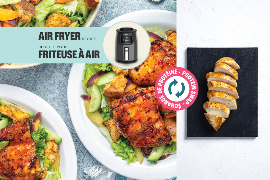 Échange de protéine | Salade de poitrines de poulet Buffalo-miel piquantes
