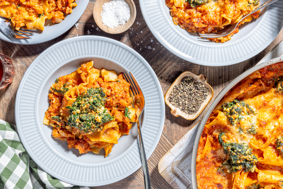 Lasagne débordante de légumes à la poêle