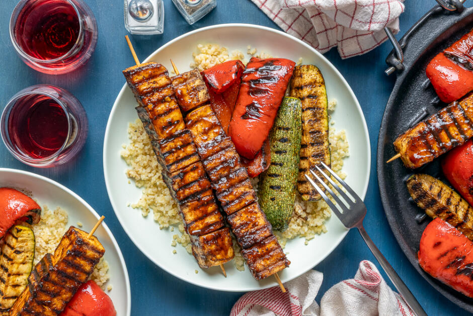 Brochettes de tofu à la sauce BBQ