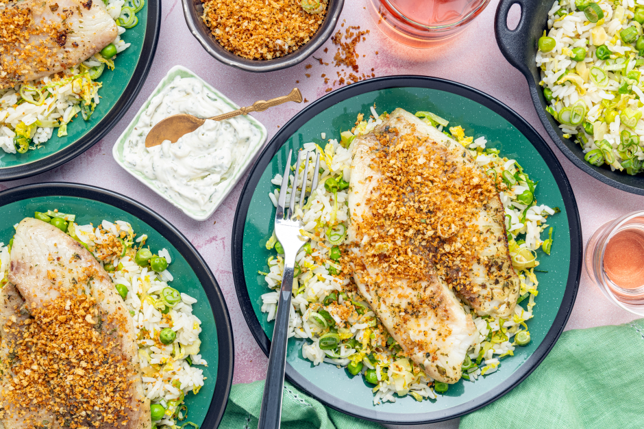 Tilapia doré avec garniture croustillante
