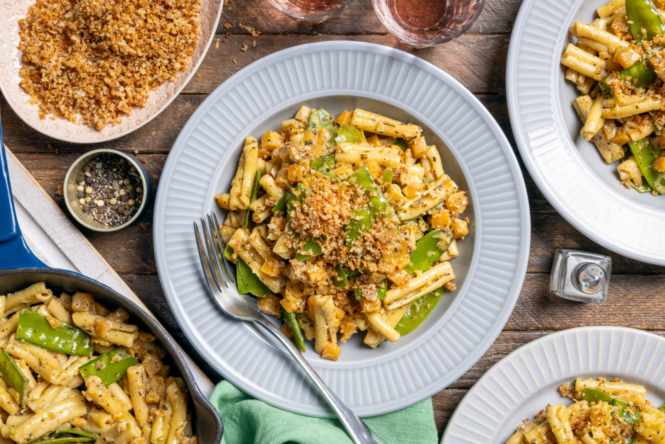 Creamy Squash & Pea Gemelli