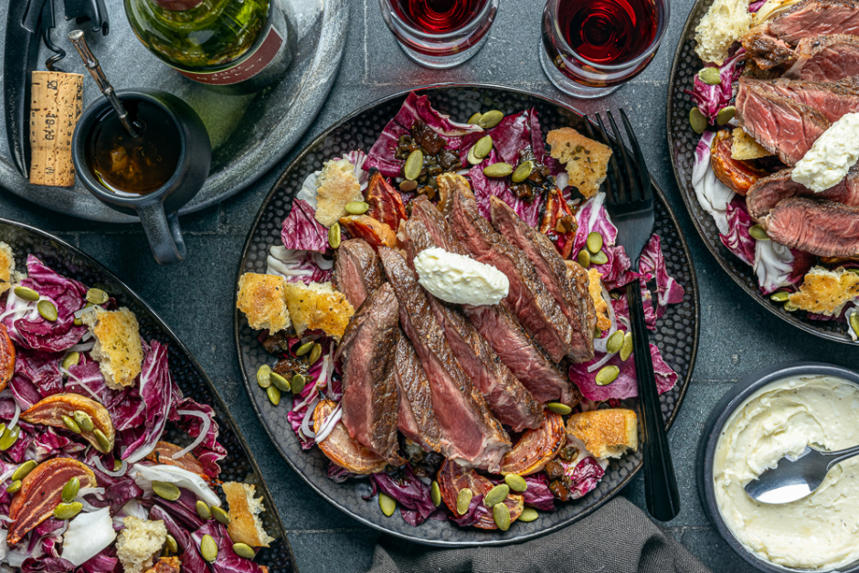 Grass-Fed Rib Steak with Goat Cheese Butter