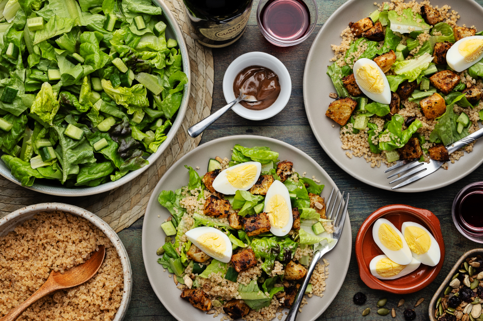 Quinoa Power Bowls with Eggs & Roasted Kohlrabi