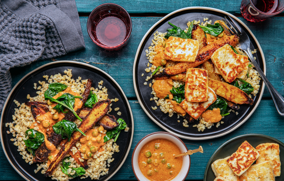 Carb-Wise: Masala-Roasted Carrots & Seared Halloumi