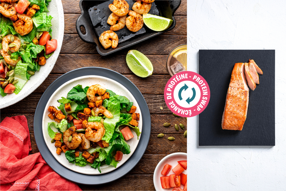 Protein Swap | Calorie-Wise: Santa Fe-Style Salmon Caesar Salad