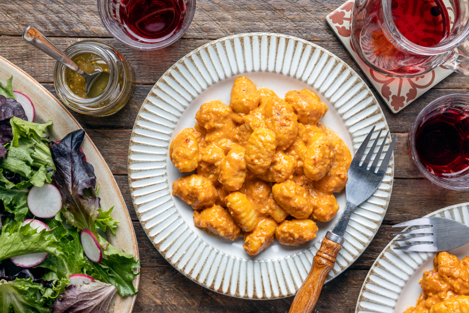 Gnocchis rapido à la sauce rosée en une poêle