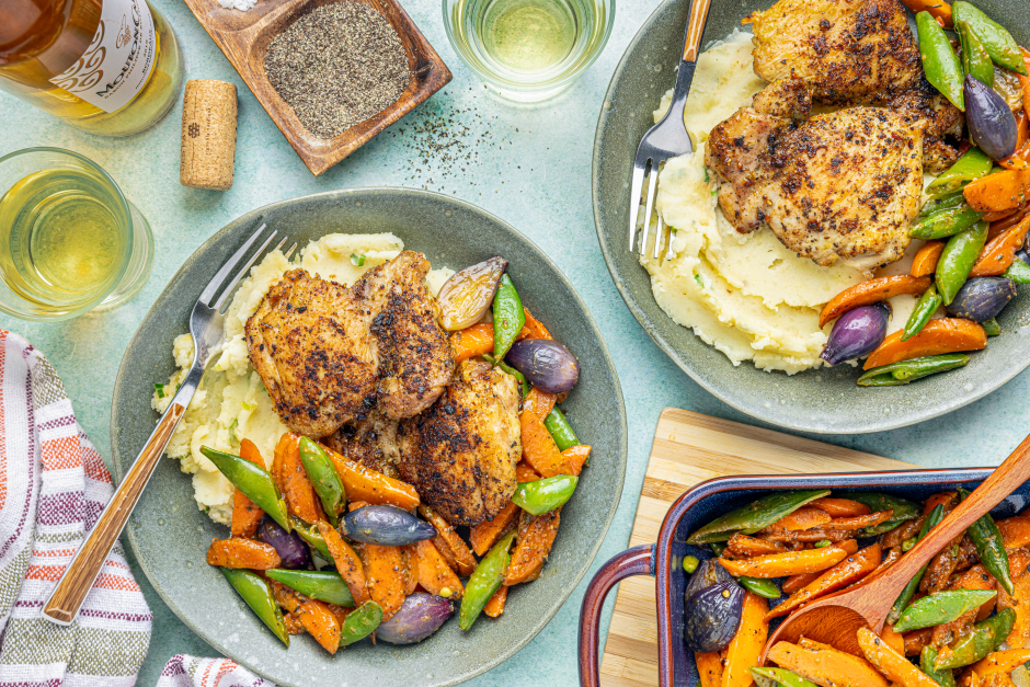 Cuisses de poulet poêlées aux fines herbes