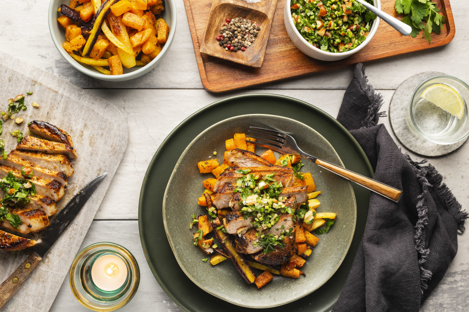 Côtelettes de porc italiennes avec gremolata aux amandes