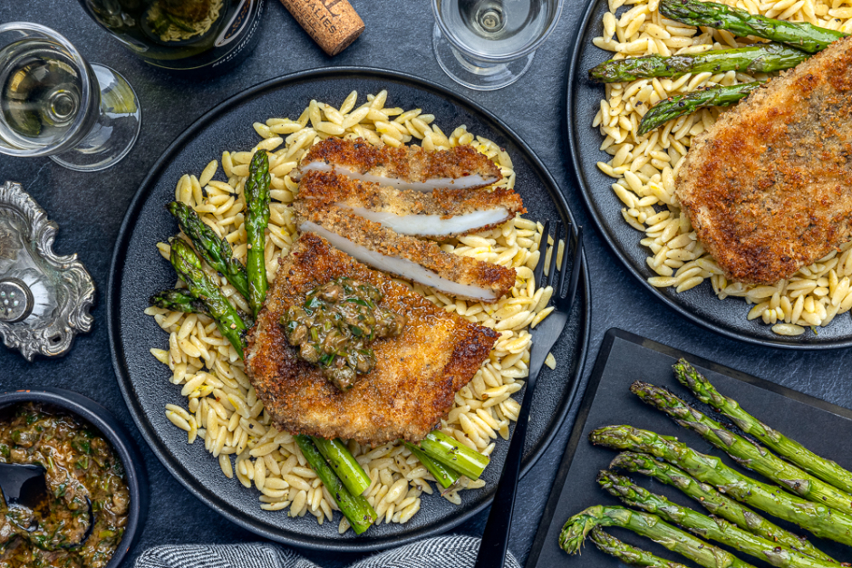 Steaks de calmar piccata croustillants