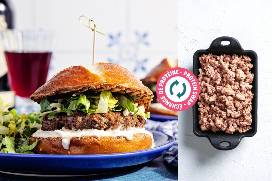 Échange de protéine | Burgers de porc grillés