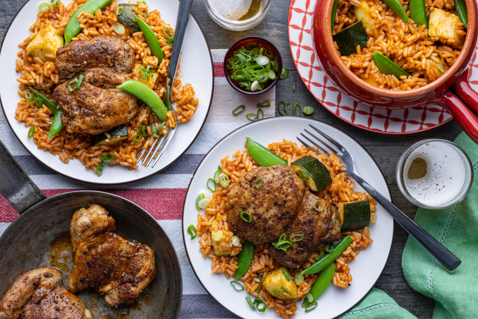 Tex-Mex Style Chicken Thigh Skillet Supper