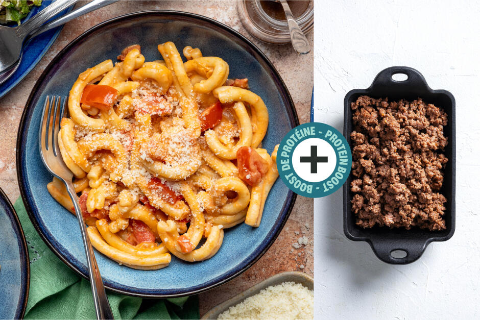 Protein Boost | Quick Fresh Gemelli Rosée with Ground Beef