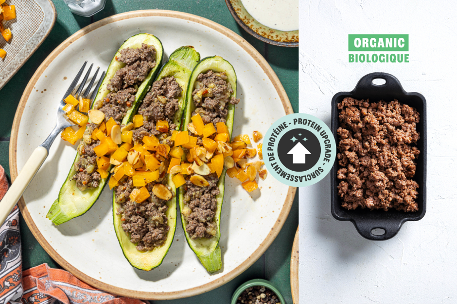 Protein Upgrade | Middle Eastern ORGANIC Beef Zucchini Boats